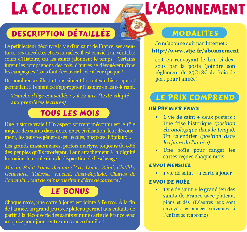  Abonnement France - Légende Dorée des Enfants