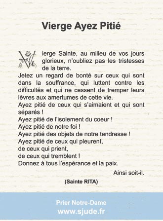 Prière à sainte Rita