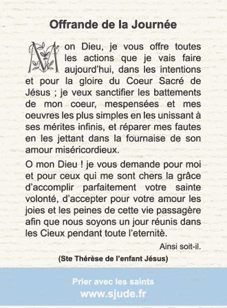 Prière d'Abandon de sainte Thérèse